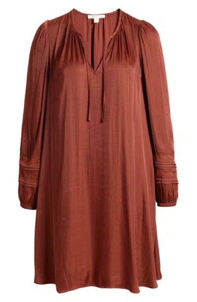 plus size satin dress long sleeve Plus Size Sapphire Garden Satin Dress