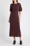Treasure & Bond Brushed Lace Maxi Dress In Burgundy Fudge
