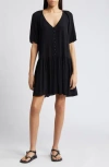 Treasure & Bond Button-up Drop Waist Minidress
