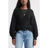 Treasure & Bond Cable Crewneck Sweater In Black