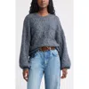 Treasure & Bond Cable Crewneck Sweater In Blue