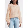 Treasure & Bond Cable Crewneck Sweater In Brown