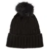 Treasure & Bond Cable Stitch Pom Beanie In Black