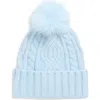 Treasure & Bond Cable Stitch Pom Beanie In Blue