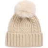Treasure & Bond Cable Stitch Pom Beanie In Neutral