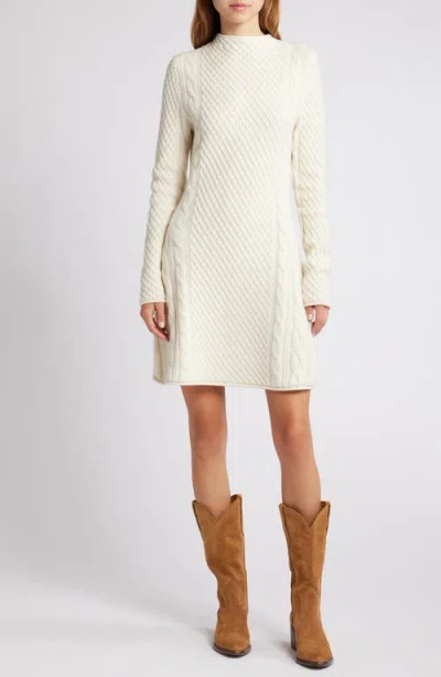Treasure & Bond Cabled Long Sleeve Sweater Dress In Ivory Dove | ModeSens
