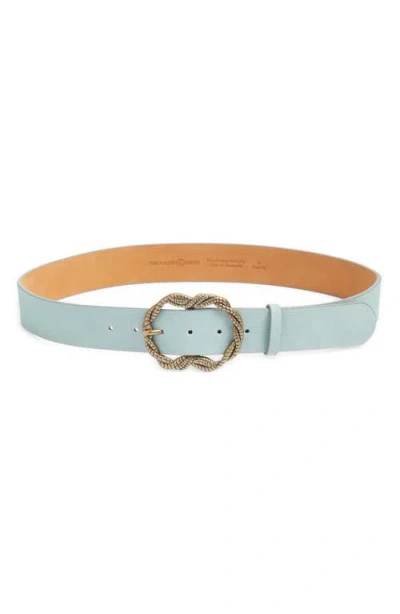 Treasure & Bond Carmen Twist Rope Buckle Leather Belt In Green Shore