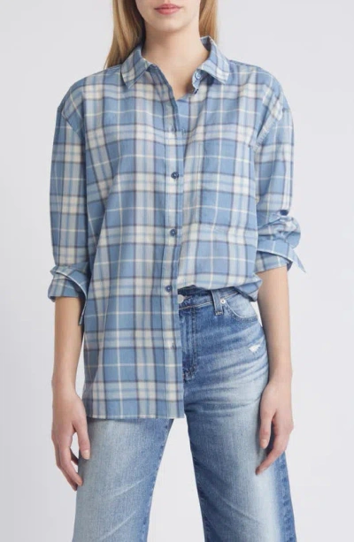 Treasure & Bond Casual Button-up Shirt In Blue Stacy Plaid