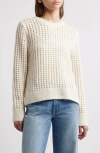 Treasure & Bond Chunky Mesh Cotton Blend Sweater In Ivory Dove