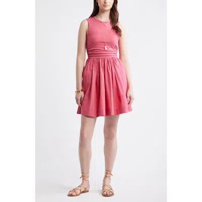 Treasure & Bond Cinched Knit Fit & Flare Dress In Pink