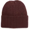 Treasure & Bond Classic Rib Beanie In Burgundy Fudge