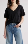 Treasure & Bond Relaxed Scoop Neck Cotton T-shirt In Black