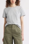 Treasure & Bond Relaxed Crewneck Cotton T-shirt In Grey Heather