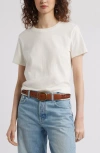 Treasure & Bond Cotton Crewneck T-shirt In Ivory Egret