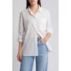 Treasure & Bond Cotton Voile Button-up Shirt In White