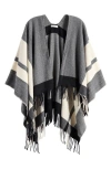 Treasure & Bond Cozy Fringe Ruana In Gray