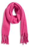 Treasure & Bond Cozy Sparkle Fringe Scarf In Pink