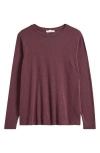 Treasure & Bond Crewneck Knit Top In Burgundy