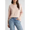 Treasure & Bond Crewneck Raglan Cotton Blend Sweater In Pink Smoke