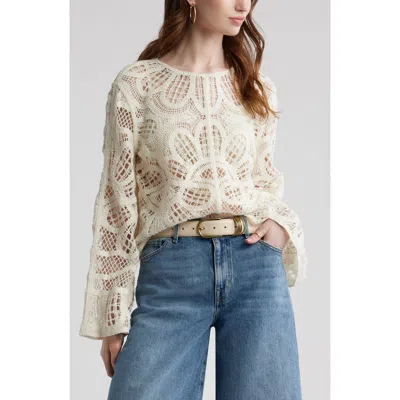 Treasure & Bond Crochet Top In White