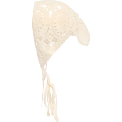 Treasure & Bond Crochet Trim Bandana In Neutral