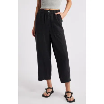 Treasure & Bond Crop Straight Leg Utility Pants In Black