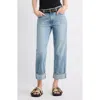 Treasure & Bond Cuffed High Waist Wide Leg Jeans In Brown