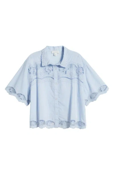 Treasure & Bond Cutwork Cotton Eyelet Button-up Shirt