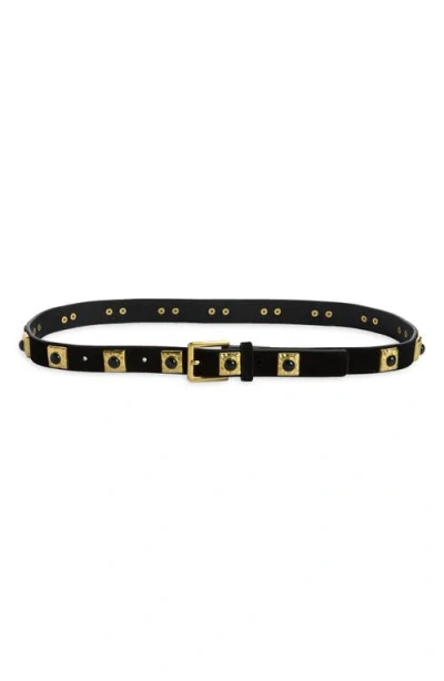 Treasure & Bond Dolly Stone Detail Leather Belt In Blue