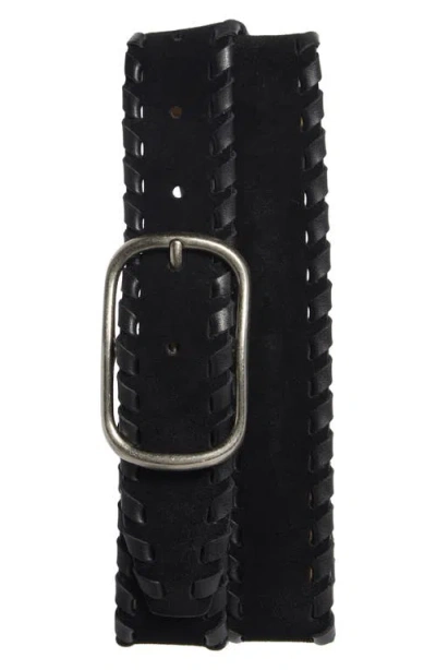 Treasure & Bond Donna Leather Whipstitch Belt In Black