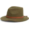 Treasure & Bond Double-braid Wool Felt Fedora In Olive Kalamata Heather