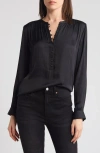 Treasure & Bond Drapey Long Sleeve Top In Black