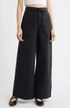 Treasure & Bond Drawstring Wide Leg Pants In Black