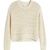 Treasure & Bond Drop Stitch Cotton Crewneck Sweater In Ivory Dove