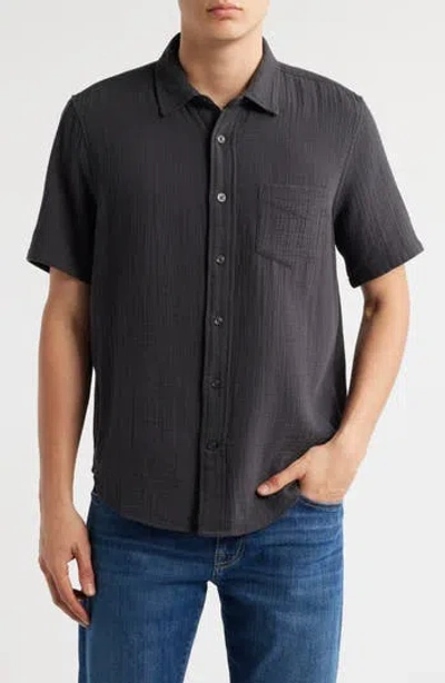 TREASURE & BOND TREASURE & BOND DUO SHORT SLEEVE GAUZE BUTTON-UP SHIRT