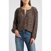 Treasure & Bond Easy Button-up Shirt In Black- Rust Scarf Blooms