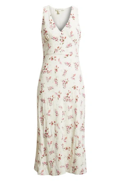 Treasure & Bond Embroidered Bias Cut Midi Dress In White