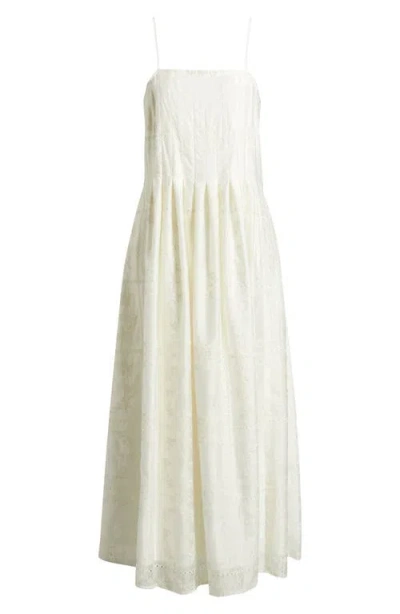Treasure & Bond Embroidered Maxi Sundress In White