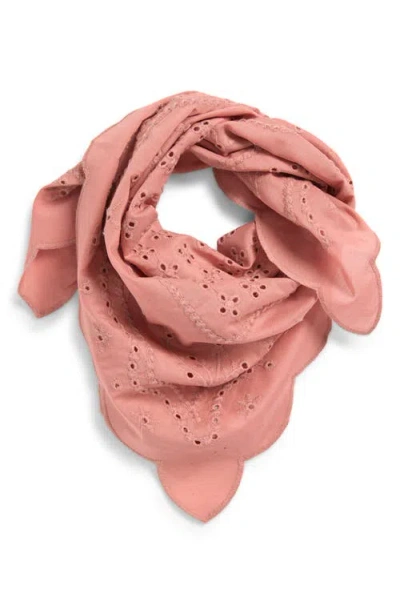 Treasure & Bond Eyelet Embroidered Bandana In Pink