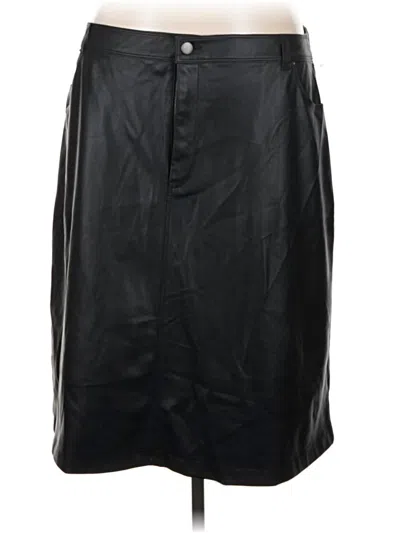 Pre-owned Treasure & Bond Faux Leather Skirt In Black