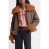 Treasure & Bond Faux Shearling Jacket In Gray