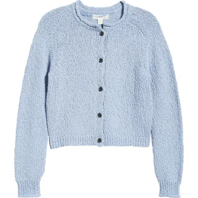 Treasure & Bond Fitted Textured Cotton Cardigan In Blue