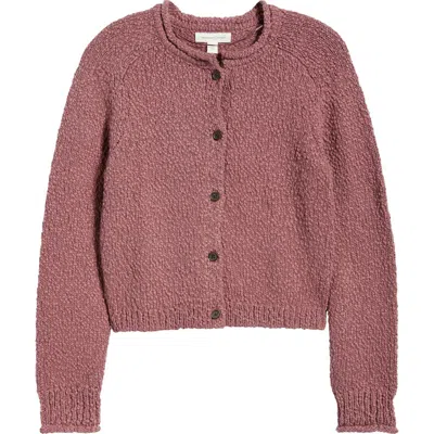Treasure & Bond Fitted Textured Cotton Cardigan In Pink