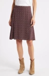 Treasure & Bond Floral Button Wrap Skirt In Burgandy- Tan Sades Petals