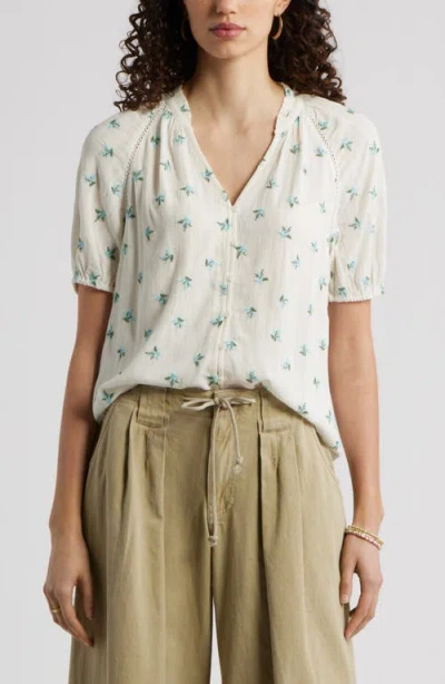 Treasure & Bond Floral Button-up Top In Multi