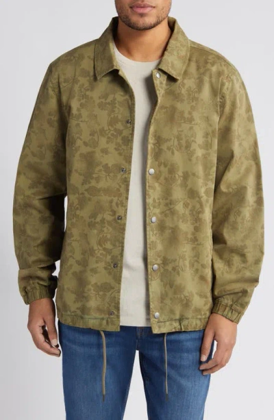 Treasure & Bond Floral Jacquard Stretch Cotton Jacket In Olive Twisted Paisley