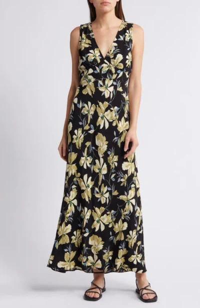 Treasure & Bond Floral Maxi Dress In Black Via Floral