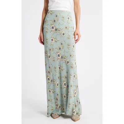 Treasure & Bond Floral Maxi Skirt In Green Shore/wander Floral