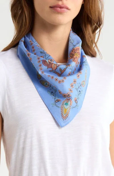 Treasure & Bond Floral Paisley Bandana In Blue