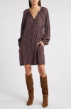 Treasure & Bond Flowy Button Front Minidress In Brown